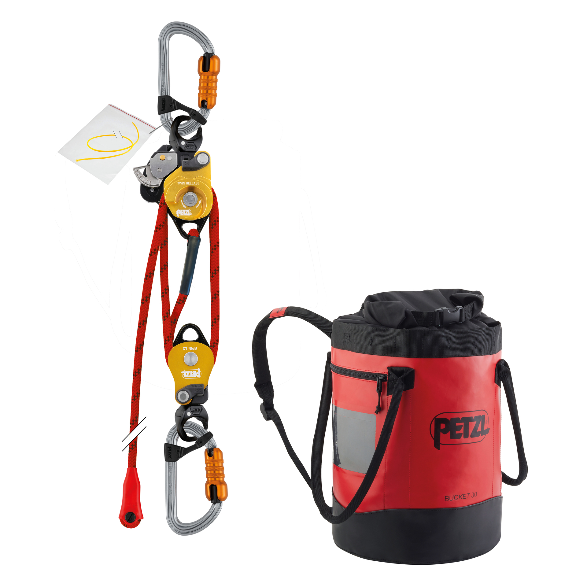 thumbnail interactive-video image 1 of GM CLIMBING 5:1 Mechanical Advantage Pulley System Kit - Hardware For Hauling & Dragging 1 of 2
